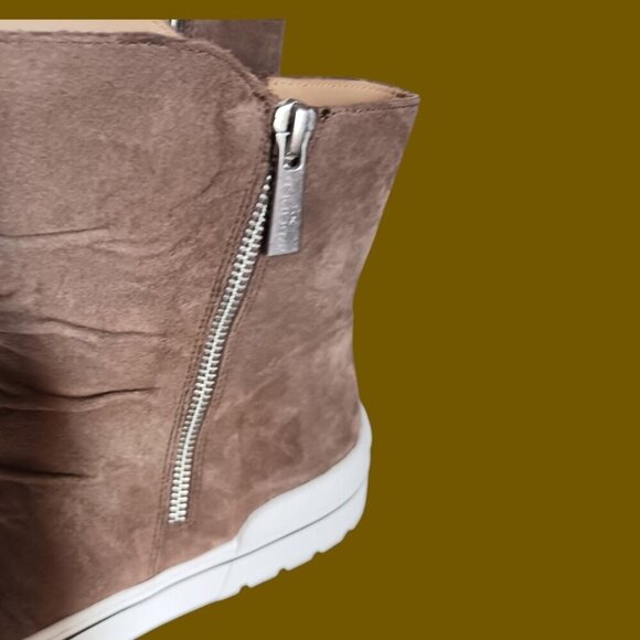 J/Slides NYC Suede Leather Upper Platform Ankle Boots Size 7 tan color - Picture 5 of 13